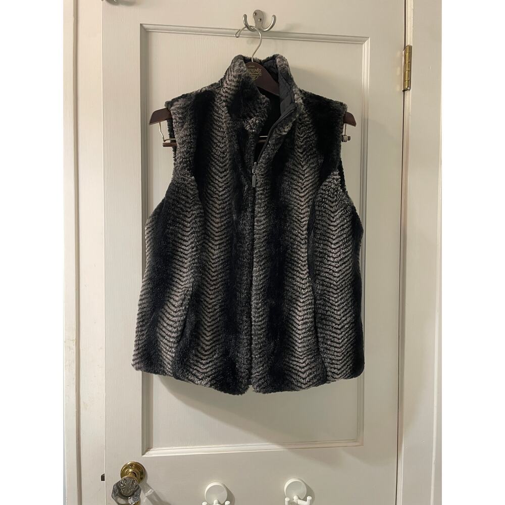 Giacca Reversible Vest Faux Fur Size Medium - Picture 5 of 10